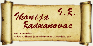 Ikonija Radmanovac vizit kartica